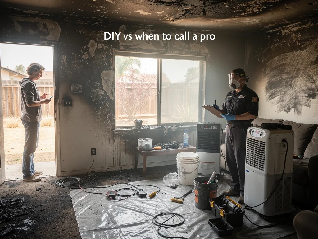 DIY vs when to call a pro after a fire event